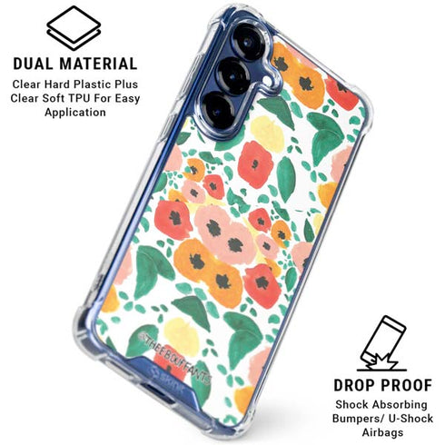 Bouffants and Broken Hearts Geometric Flowers Galaxy S25 Clear Case